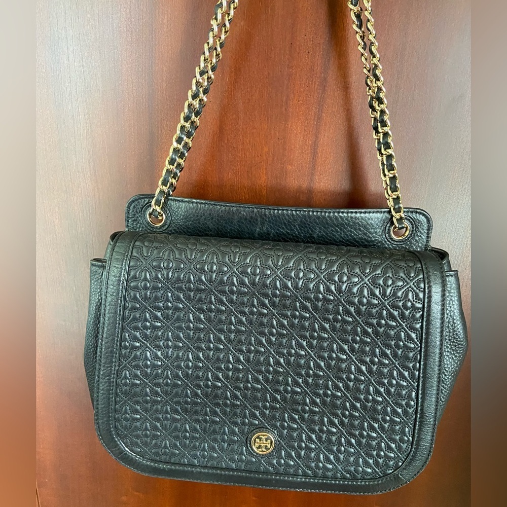 Tory Burch Black Quilted Leather Bryant Shoulder Bag - Picture 3 of 16